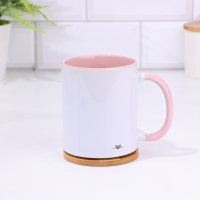 Кружка именная, сублимация "Ксюшадь", дно розового цвета