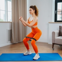 Фитнес-резинка ONLYTOP, 30,5х7,6х0,11 см, нагрузка 10 кг, цвет чёрный Фитнес-резинка ONLYTOP, 30,5х7,6х0,11 см, нагрузка 10 кг, цвет чёрный