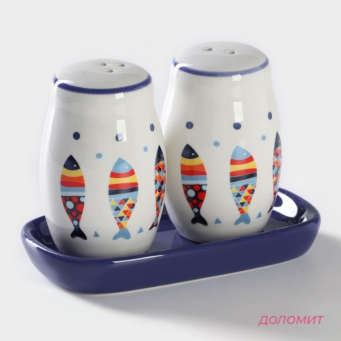 Набор для специй Доляна &laquo;Емеля&raquo;, 2 предмета: солонка, перечница, 130 мл