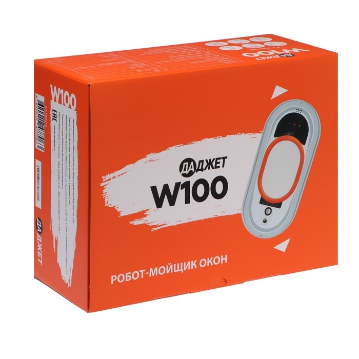 Робот-стеклоочиститель Робот-стеклоочиститель "Даджет" W100, 80 Вт, 3 режима, 10 салфеток, шнур 4 м, АКБ