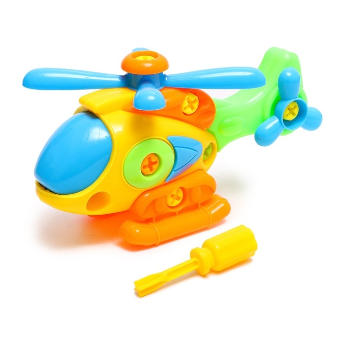 Конструктор винтовой &laquo;Вертолёт&raquo;, с отвёрткой, 18 деталей, МИКС