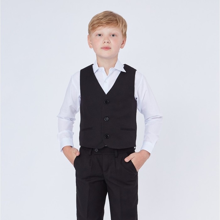 Школьный жилет для мальчика, чёрный, рост 146 (36/M) Школьный жилет для мальчика, чёрный, рост 146 (36/M)