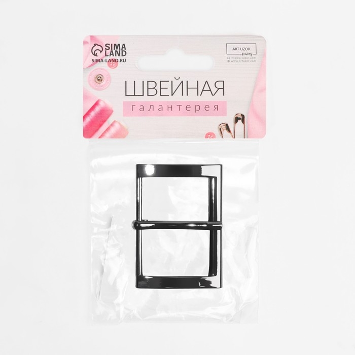 Пряжка для ремня, 4,8 &times; 3,4 см, 38 мм, цвет чёрный никель