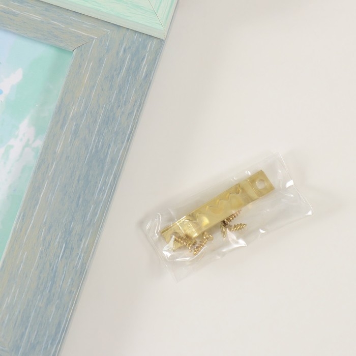 Фоторамка пластик на 4 фото 10х15 см Фоторамка пластик на 4 фото 10х15 см "Аврора" зелено-голубая 31,5х31,5 см