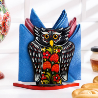 Салфетница &laquo;Сова&raquo;, 10х14 см, хохлома, микс