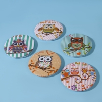 Зеркало складное &laquo;Совы&raquo;, d = 7,5 см, рисунок МИКС