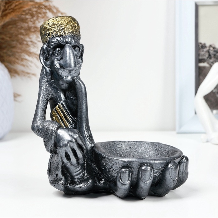 Подставка для мелочей Подставка для мелочей "Кавказец" 16х14см, серебро с позолотой