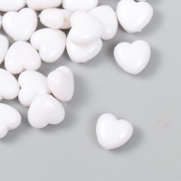 Бусины пластик "Сердечко белоснежное" набор 20 гр 0,6х1х1 см Бусины пластик "Сердечко белоснежное" набор 20 гр 0,6х1х1 см