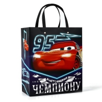 Пакет подарочный ламинированный с тиснением "Чемпиону", Тачки, 23х27х11,5 см Пакет подарочный ламинированный с тиснением "Чемпиону", Тачки, 23х27х11,5 см