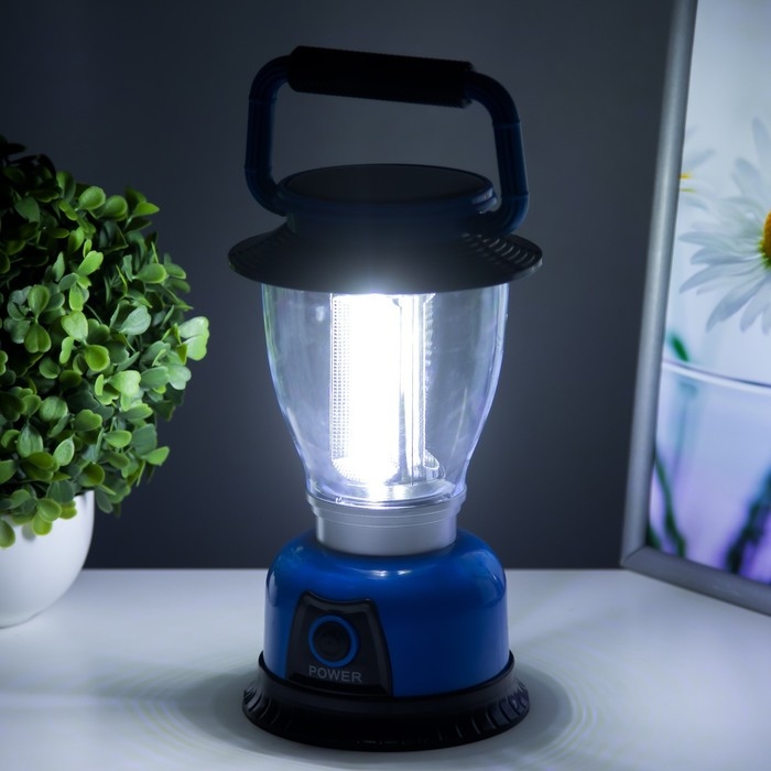 Светильник "Алдни" LED 12Вт USB от батареек 4хАА синий 12,5х12,5х21,5 см RISALUX