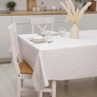 Клеёнка на стол «Орнамент», на тканевой основе, рулон 20 метров, ширина 137 см, толщина 0,25 мм, цвет белый Клеёнка на стол «Орнамент», на тканевой основе, рулон 20 метров, ширина 137 см, толщина 0,25 мм, цвет белый