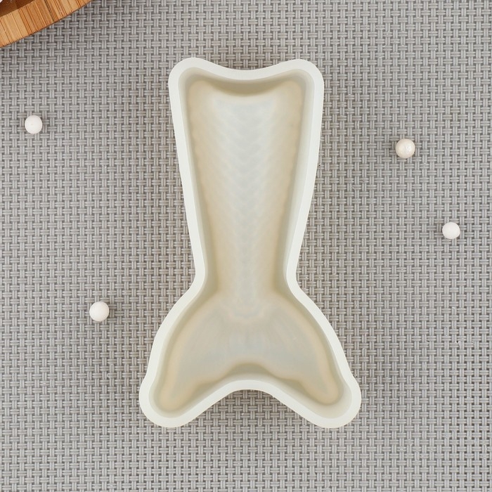 Молд для шоколада Доляна &laquo;Хвост русалки&raquo;, силикон, 9,5&times;5,5&times;2 см, цвет белый