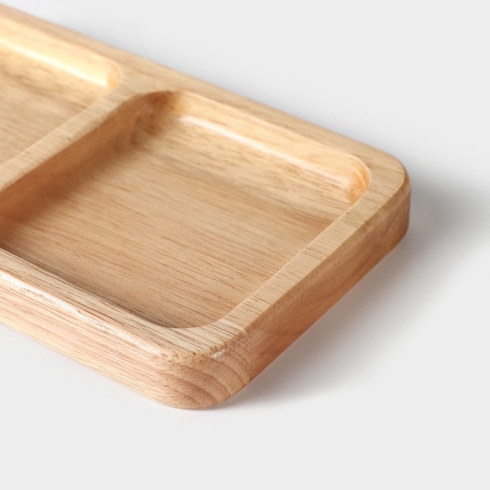 Менажница Magistro Tropical, 2 секции, 18×10×1,8 см, каучуковое дерево Менажница Magistro Tropical, 2 секции, 18×10×1,8 см, каучуковое дерево