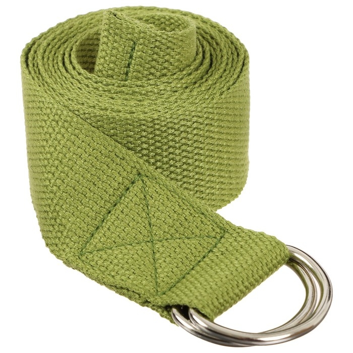 Ремень для йоги Sangh, 180×4 см, цвет зелёный Ремень для йоги Sangh, 180×4 см, цвет зелёный