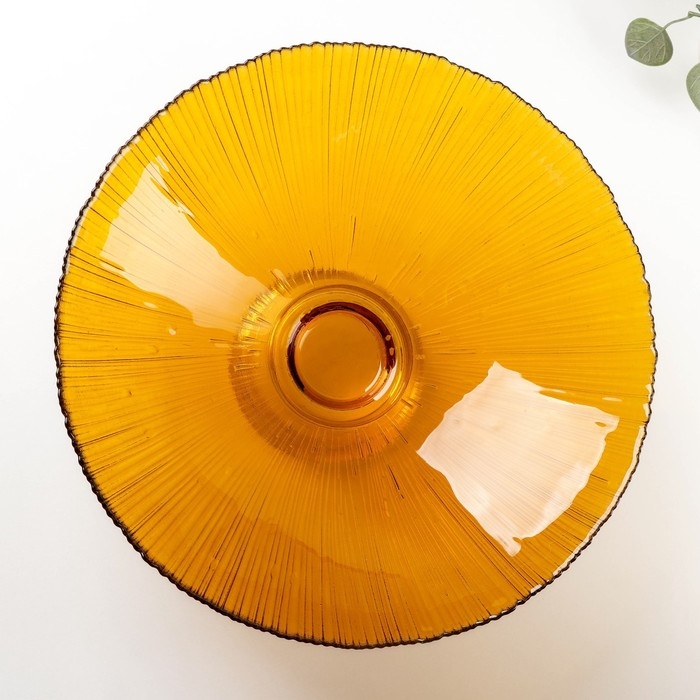 Ваза из стекла для фруктов &laquo;Фейверк&raquo;, 3,7 л, 33&times;13,5 см, цвет янтарный