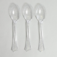 Ложки пластиковые &laquo;Блеск&raquo;, в наборе 12 штук, цвет серебро