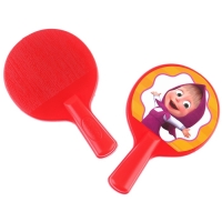 Набор игровой, ракетки 8&times;12 см и два мячика, Маша и медведь