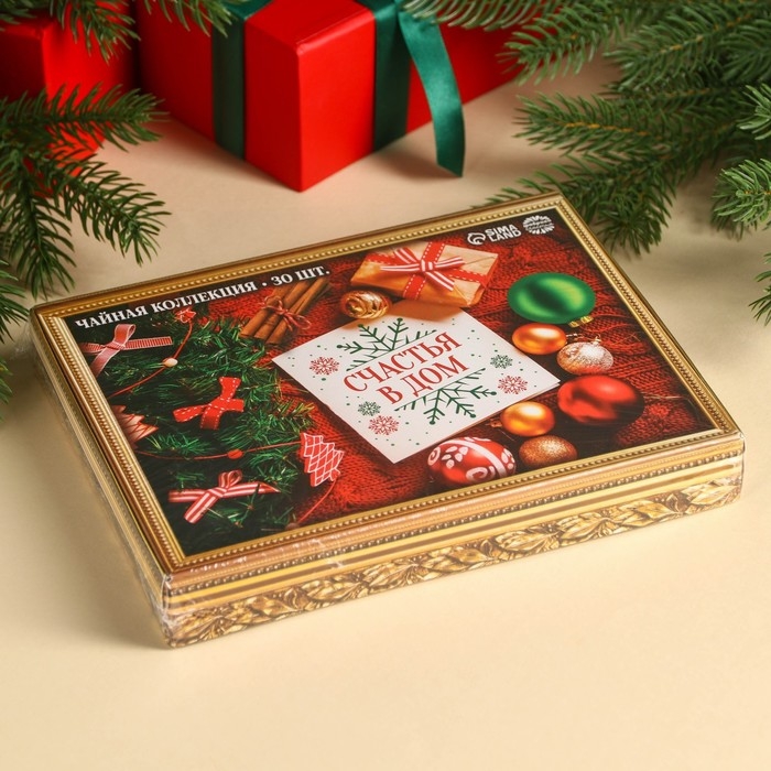 Новый год! Чайная коллекция &laquo;Счастья в дом&raquo;, 54 г (30 пакетиков х 1,8 г).