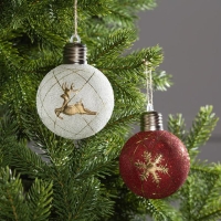 Набор ёлочных шаров &laquo;Золотистые нити&raquo; 2 шт., батарейки, 1 LED, свечение тёплое белое