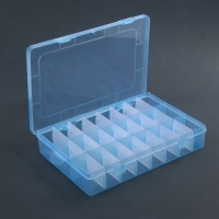 Органайзер для декора, передвижные ячейки, 24 ячейки, 19,7 &times; 13,3 &times; 3,5 см, цвет МИКС