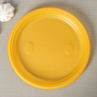 Тарелки пластиковые одноразовые, d= 21 см, цвет жёлтый, 12 шт/уп Тарелки пластиковые одноразовые, d= 21 см, цвет жёлтый, 12 шт/уп