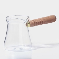 Турка стеклянная &laquo;Арабика&raquo;, 300 мл, 18,5&times;9&times;10 см, деревянная ручка