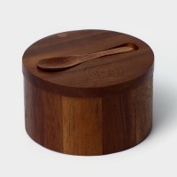 Банка для специй с ложкой, 10&times;6 см, акация