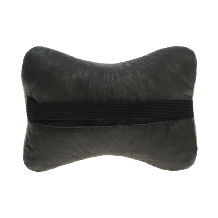 Подушка автомобильная косточка, на подголовник, велюр, бежевый, ромб, 16 х 24 см