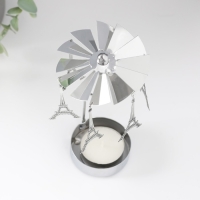 Подсвечник металл на 1 свечу "Карусель. Париж" d=5 см серебро 7,5х7,5х13 см