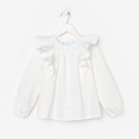 Рубашка для девочки KAFTAN, размер 32 (110-116), цвет белый Рубашка для девочки KAFTAN, размер 32 (110-116), цвет белый