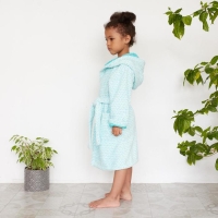 Халат махровый детский Крошка Я &laquo;Крапинка&raquo; размер 32, цвет бирюзовый, 100% хлопок 360 г/м2