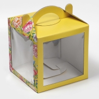 Коробка кондитерская с окном, сундук, упаковка, «Акварельные цветы» 20 х 20 х 20 см Коробка кондитерская с окном, сундук, упаковка, «Акварельные цветы» 20 х 20 х 20 см