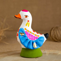 Дымковская игрушка "Утка", 10 см, микс Дымковская игрушка "Утка", 10 см, микс