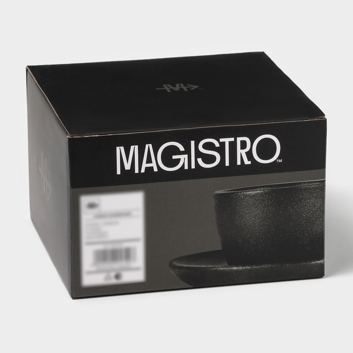 Набор керамический кофейный Magistro Carbon, 4 предмета: чашка 200 мл, блюдце d=14,5 см Набор керамический кофейный Magistro Carbon, 4 предмета: чашка 200 мл, блюдце d=14,5 см