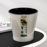 Кашпо для цветов со вставкой &laquo;Лея&raquo;, 2,2 л, цвет бежевый