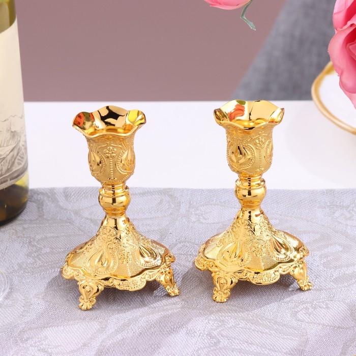 Набор из 2 подсвечников, 7,5 х 7,5 х 10 см Набор из 2 подсвечников, 7,5 х 7,5 х 10 см