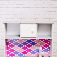 Игровая мебель &laquo;Детская кухня&raquo;, цвет корпуса бело-серый, цвет фасада бело-малиновый, фартук ромб