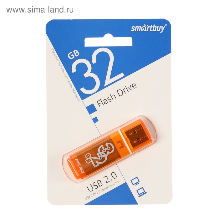 Флешка Smartbuy Glossy series Orange, 32 Гб, USB2.0, чт до 25 Мб/с, зап до 15 Мб/с,оранжевая Флешка Smartbuy Glossy series Orange, 32 Гб, USB2.0, чт до 25 Мб/с, зап до 15 Мб/с,оранжевая