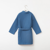 Халат вафельный детский Крошка Я "Boho" р.34 (122-128 см) цв. синий, 100%хл, 290 г/м2