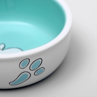 Миска керамическая для кроликов 200 мл 10 х 3,7 см, бело-зеленая Миска керамическая для кроликов 200 мл 10 х 3,7 см, бело-зеленая