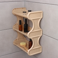 Полка для ванной комнаты Rattan, 3-х ярусная, 32×17×41,8 см, цвет морской песок Полка для ванной комнаты Rattan, 3-х ярусная, 32×17×41,8 см, цвет морской песок