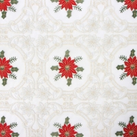 Скатерть новогодняя Этель "Пуансеттия" с вышивкой 85*85 &plusmn;5 см, 100% п/э