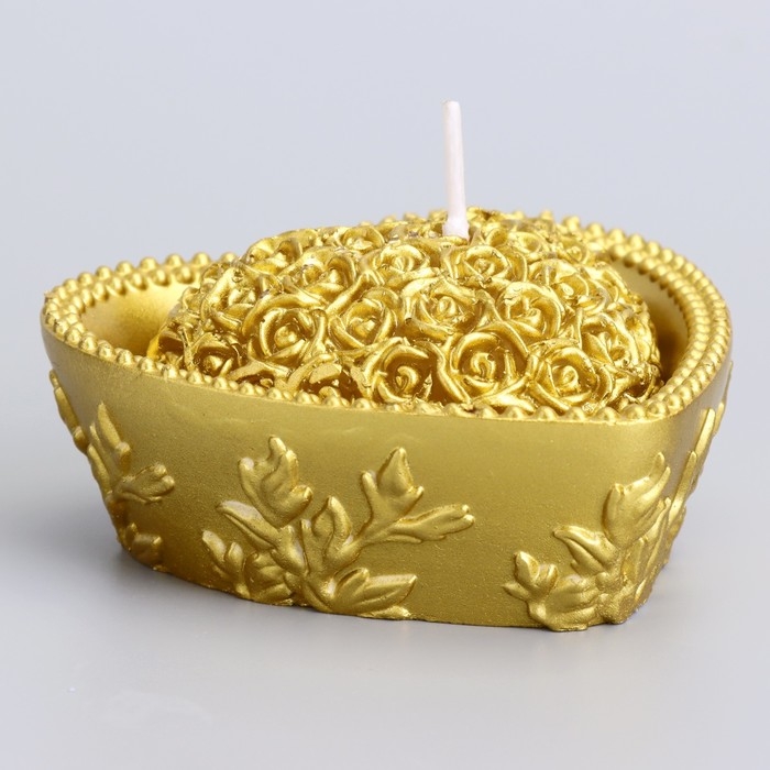 Свеча Свеча "Сердце" 9х4,5см, золото