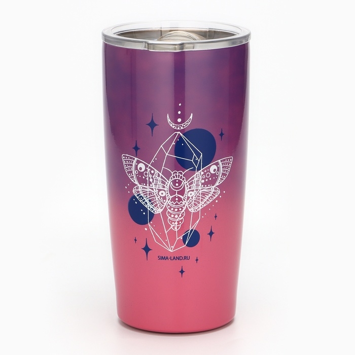 Термостакан металлический &laquo;Мотылек&raquo;, 550 мл, сохраняет тепло 4 ч