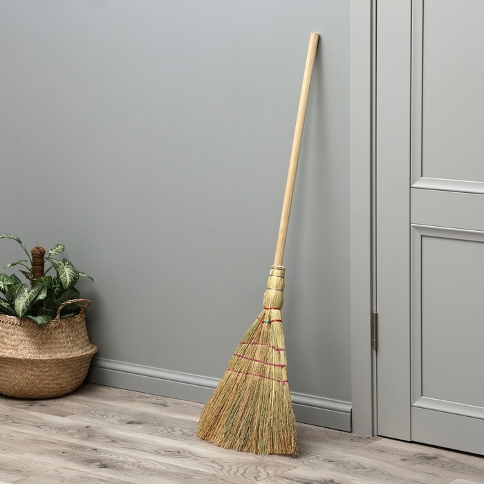 Метла 3-х прошивная &laquo;Сорго&raquo;, усиленная, 450 гр, 120 см