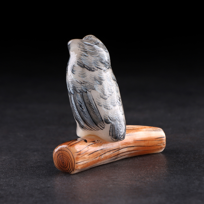 Сувенир &laquo;Сова на бревне&raquo;. 8&times;3,5&times;7,5 см, селенит