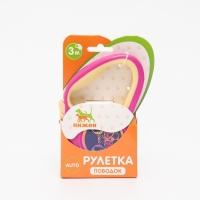 Рулетка "Пижон" с прорезиненной ручкой, 3 м, до 15 кг, трос, розово-жёлтая