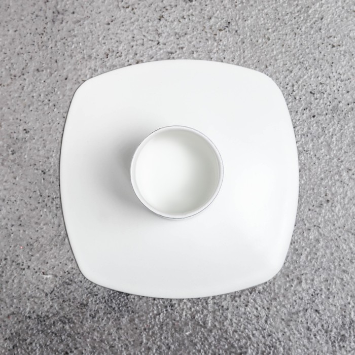 Подсвечник "Квадрат" металл на 1 свечу, 7х3 см, белый