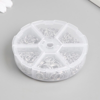 Кольца зажимные металл в шкатулке "Хром" 880 шт 8х8х2 см Кольца зажимные металл в шкатулке "Хром" 880 шт 8х8х2 см