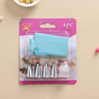 Набор кондитерский &laquo;С любовью&raquo;, 14 предметов: насадки 12 шт d=1,7 см, адаптер, мешок 30&times;15 см